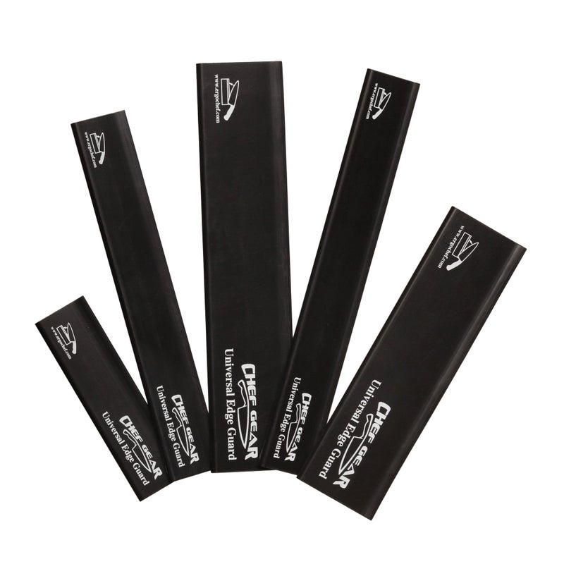 Ergo Chef 5pc Universal Knife Edge Guard Set (Black) Multi-sized / Chef knife, Santoku, Bread, Utility and Paring knives - Image 1